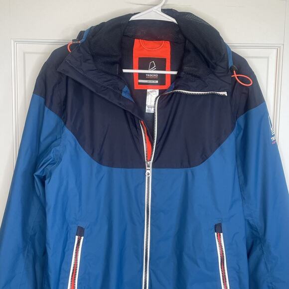TRIBORD Decathlon Sailing 100 Hooded Rain Jacket Blue Sz S Waterproof Outdoors - Picture 2 of 15